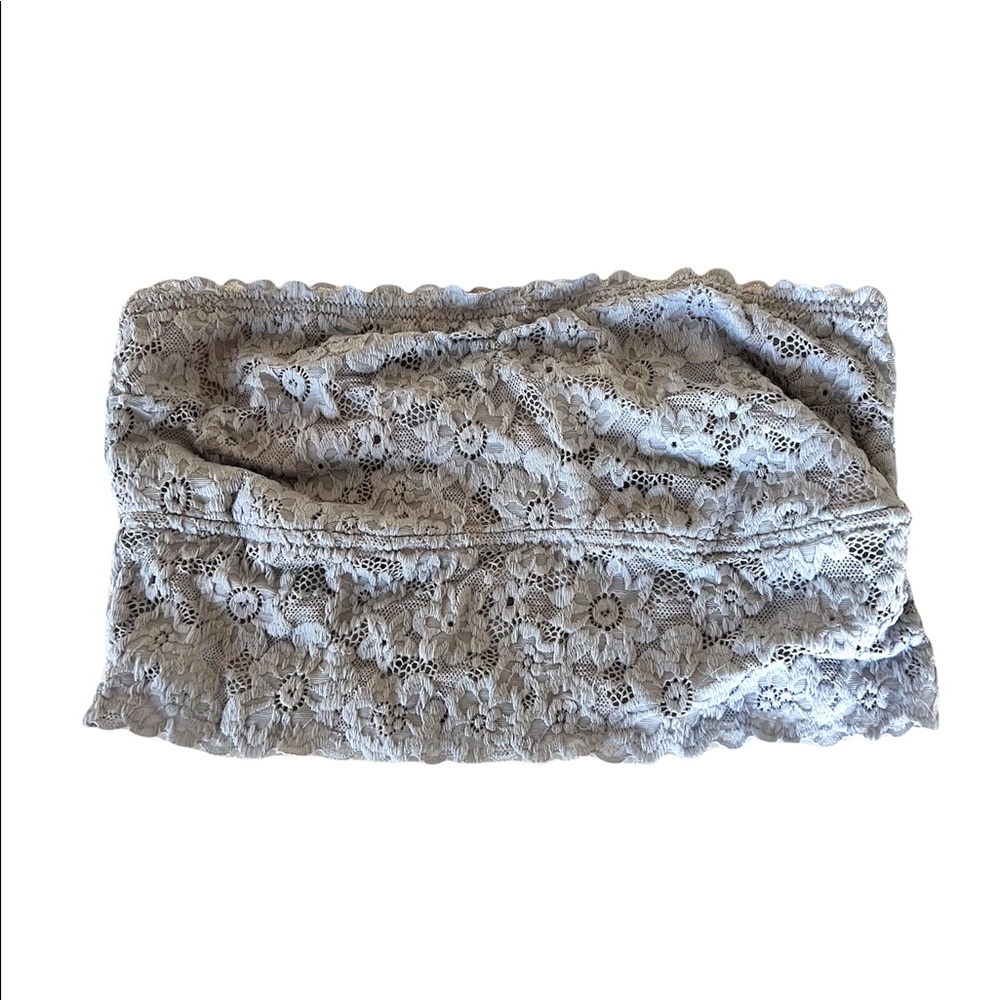 Mae Strapless Bralette Gray Lace Sz L
